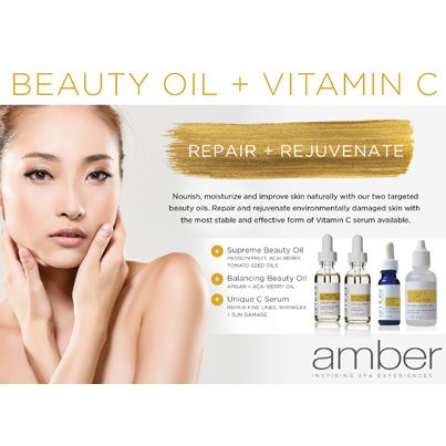 Amber Beauty Oils / Unique C Shelf Talker Marketing Materials