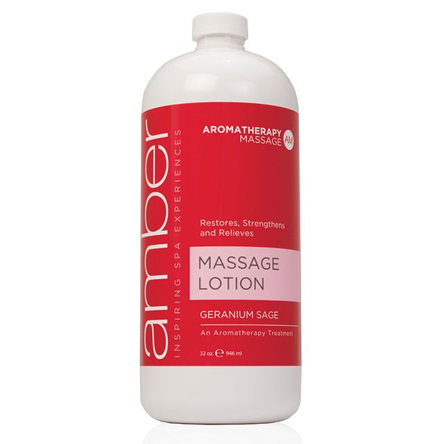 Massage Lotion 32 oz. Geranium Sage Aromatherapy