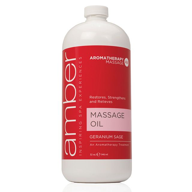 Massage Oil 32 oz. Geranium Sage Aromatherapy