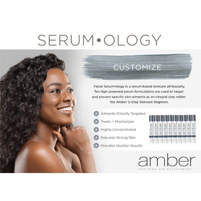 Amber Serumology Collection Shelf Talker Marketing Materials