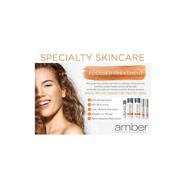 Amber Specialty Skincare Collection Shelf Talker Marketing Materials